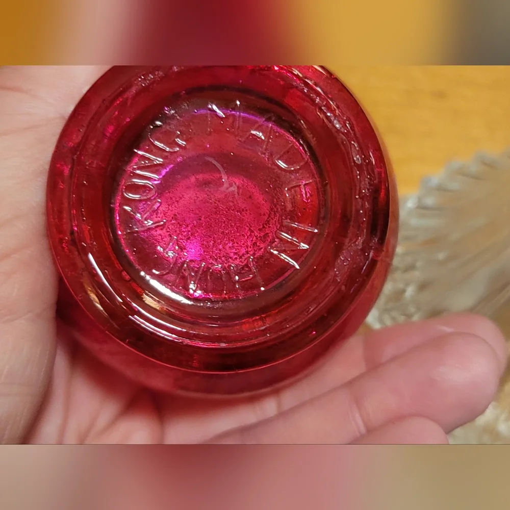 Lamplight Farms Clear Glass Mini Oil Kerosene Light no top + Hong Kong pink lamp